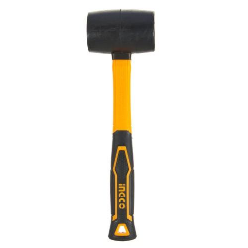 Киянка резиновая 450 г черная, фиберглас INGCO