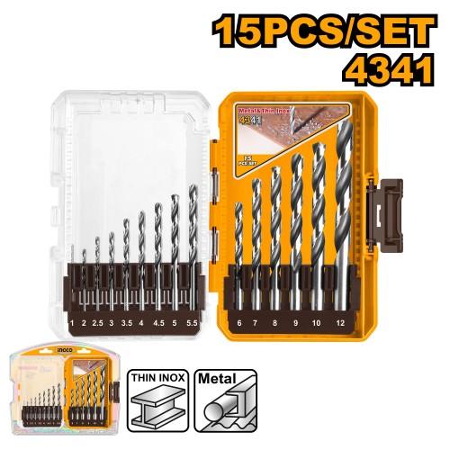 Набор сверл по металлу HSS 4341 15 шт. 1-12 мм INGCO INDUSTRIAL