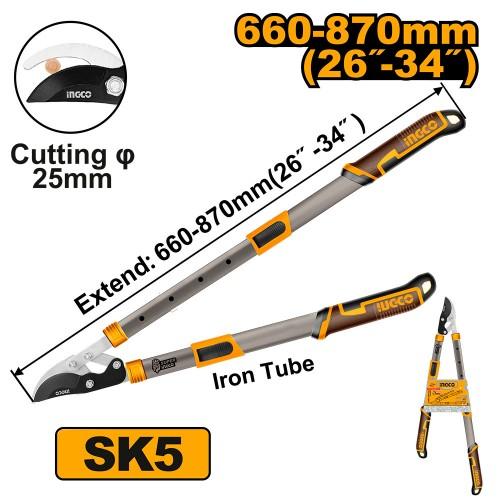 Сучкоріз телескопічний 660–870 мм сталь SK5 INGCO INDUSTRIAL
